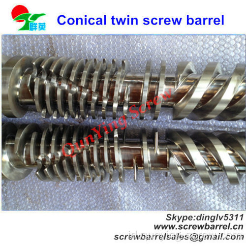 Kerucut Twin Screw barel untuk Double Screw Extruder